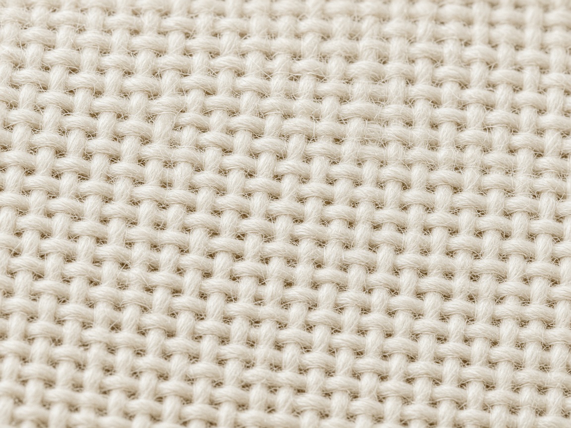 Close view of an undyed cotton waffle surface. Illustrative image, not ETECJK inventory or a facility.